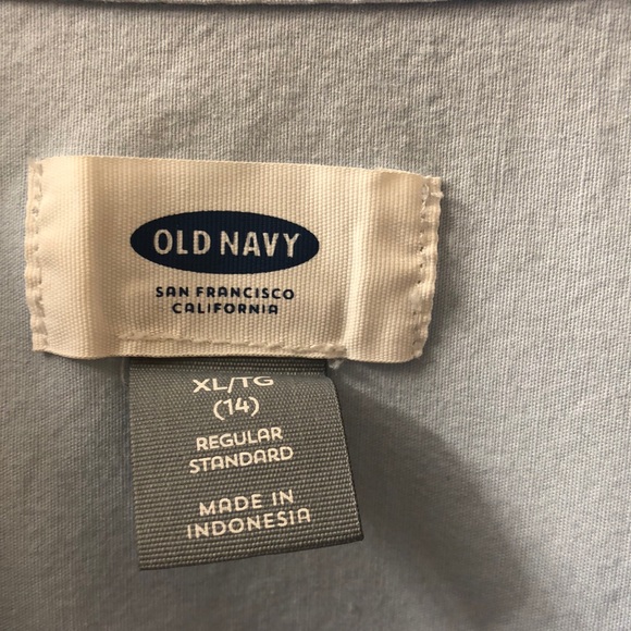 Girls Old Navy Light Blue Uniform Shirt - Picture 3 of 4